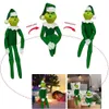 Red Green Christmas Grinchs Puppe für Weihnachtsbaumdekoration Home Anhänger mit Hut Neujahr Kindergeschenke