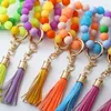 Silicone Beads Keychain Glow Keyring Keychain Letter Gift Glowing Accessories Keyring Neon Fluorescent Bracelet