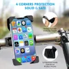 Suporte de telefone de bicicleta 360 ° Visualização Universal Motorcycle Phone para 4,7-7 a 7 polegadas de telefone móvel clipe GPS de suporte à prova de choque