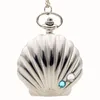 Relógios de bolso moda cameo cameo shell forma de mexilhão oyster cristal quartzo assistir colar de pendente analógico presente feminino dama do presente