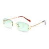 Designer Zonnebrillen voor Dames Half Frame Vel Lente Tempels Europa en Amerika Vierkant Dames Goud Heldere Lens Heren Carti Zonnebrillen Zonnescherm Brillen Lunettes