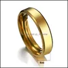 Cluster ringen 6 mm 8 mm gouden sier zwarte wolfraam roestvrijstalen ringen voor vrouwen mannen eenvoudige glanzende verloving mode sieraden cadeau druppel dhrmi