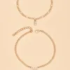 Anklets Retro Fashion Simple Number 1992 Crystal Shiny Letter E Pendant Anklet Summer Barefoot Sandals Bracelet Girl Jewelry