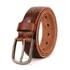 Bälten bred Cinto Masculino Luxury Cummerbund Top Layer Leather Cowhide Belt Fashion Technology Män importerade legeringspännband