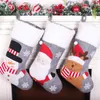 Noel dekorasyonları gri çorap karikatür Noel baba kardan adam elk kolyeler xmas ağacı oranements ev için chrismas dekor 2022 hediye çantası