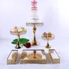 Bakeware Tools Dessert Display Stand Birthday Party Anniversary Golden High Foot Set Cake Wedding Cupcake Iron Tray Round Tea Event