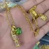 NOVOS colares de joias banhados a ouro 18K Pulseira Brinco Anéis Conjunto Grécia Meandro Padrão Resina Banshee Medusa Cabeça Retrato pingente Aniversário Festa Festiva HMS4F04