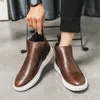 Bottes Chelsea pour hommes faites à la main en cuir blanc de haute qualité à bout pointu chaussures décontractées d'affaires Taille38-46