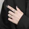 Cluster Rings Solid 925 Sterling Silver Wedding For Women Sparkling Emerald High Carbon Trendy Party Fine Jewelry Christmas Gift