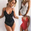 Women's Two Piece Pants Women's Sexy Rompers Women Bodysuits Lace Nightwear Sleepwear G-string Jumpsuits Skinny Deep V Neck Nightgown