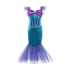 Vestido de sirena de niña Halloween Fancy Cosplay Cosplay Cumpleaños Vestidos de fiesta para niños M4204