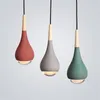 Lampes suspendues Nordic Moderne Acrylique Béton Lumières Forme De Goutte D'eau Pour Salon Cuisine Bar Décor À La Maison Led Luminaires Suspendus