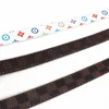 Top Classic Print Designer Pet Leashes Indoor Outdoor Durable PU Collar Leash Set 3 Colors Dog Collars