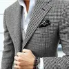 Herrdräkter Houndstooth Casual Men Suit Jacket hackad lapel bröllop blazer för prom fest anpassad en bit manlig modekrok 2022