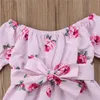 Rompers Summer Princess Baby Girls Floral Romper Off Shoulder Flare Sleeve Loose Bow Striped Jumpsuit Playsuit Sunsuit Overalls Clothing J220922