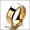 Cluster ringen 6 mm 8 mm gouden sier zwarte wolfraam roestvrijstalen ringen voor vrouwen mannen eenvoudige glanzende verloving mode sieraden cadeau druppel dhrmi