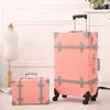 Suitcases Retro Trolley Suitcase Set Women Handbag Travel Rolling Luggage Bag Universal Wheel Boarding Fashion Box Pink Blue Rose Valise