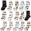 Men's Socks Cute Pet Animal Dog Pig Cotton Casual Women Men Streetwear Funny White Kawaii Short Happy Cartoon