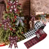 Juldekorationer Anti-Fade Imitation Flax Gift Packing Xmas Tree Wreath Wrapping Ribbon for Party