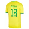 월드컵 2022 축구 저지 Camiseta de Futbol Paqueta Brazils Neres Coutinho 축구 셔츠 예수 Marcelo Pele Casemiro Brasil 2022-23 Maillots Yellow