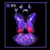 Party Decoration Butterfly Sequin Wings Glowing Tutu kjolar Led Children Costum Props Lysande blinkande födelsedagsmaterial