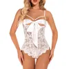 Pigiami da donna da donna sexy in pizzo senza cavallo tuta lingerie body da notte