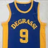 SJ MENS DEGRASSI BASKABALL JERSEYS #9 DRAKE JIMMY BROOKS DEGRASSI COMMUNITY SCHOOL SYTCHED Blue Drake Jimmy Brooks Jersey