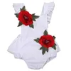 Salıncaklar Toptan Yaz Yenidoğan Bebek Giysileri Kız Çiçek Pamuk Tulum Fırıltı Kolsuz Tek Parça J220922