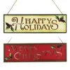 Christmas Decorations Merry Wooden Sign With LED Light Up Indoor Outdoor Hanging Plaque Door Hanger Farmhouse Xmas Holiday Party Wall