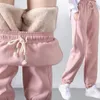 Women's Pants Capris Winter Lamb Fur Cashmere Slim Casual Warm Harem Lined Fleece Autumn Sweatpants 220922