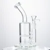 7 pouces Narguilés Mini Petit 5mm D'huile Dab Rigs Nid D'abeille Perc Rose Bleu Verre Clair Bongs 14mm Tuyaux D'eau Joints Avec Bol Capiteux9024127