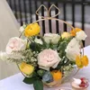 Decorative Flowers Art Golden Iron Flower Stand Handheld Basket Creative Arrangement Holiday Gift Ornament