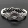 Pulseras de eslabones Reloj de pulsera para mujer Relojes de pulsera de lujo Movimiento de cuarzo japonés Banda de joyería H-9246
