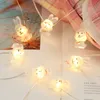 Outros suprimentos de festa festiva Páscoa Led Bunny String Lights Decoration for Home cenout Rabbit Fairy Light Gifts Favor 220922