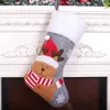 Dekoracje świąteczne szary pończochy Santa Claus Snowman Elk Elk Wiselanty Xmas Tree Oranments Wesołych Chrismas Decor do domu 2022 Torba prezentowa