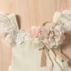 Rompers Nowonarodzone dziewczynki koronkowe 3D kwiatowe plamy letnie niemowlę swobodne bez rękawów Jarretel Jumpsuits Ubranie J220922
