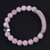 Strand Natursten Bro Armband Pärlgrön Aventurin Agat Rose Quartz Tiger Eye Hjärta Charm Armband Dammodesmycken