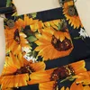 Rompers Girls Jumpsuit Wide Band Sleeveless Sunflower Printed Jarretel övergripande lek för babyflicka sommarkläder 16Y J220922