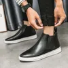 Bottes Chelsea pour hommes faites à la main en cuir blanc de haute qualité à bout pointu chaussures décontractées d'affaires Taille38-46