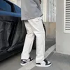 Erkek pantolon pamuk cep kargo moda kahverengi siyah beyaz gündelik sokak kıyafeti gevşek hiphop düz s pantolon 220922