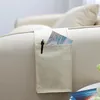 Storage Bags Sofa Armrest Cotton Linen Bedside Bag Household Hanging Organizer For TV Remote Control Cellphone Holder Pockets