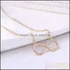 Pendant Necklaces Copper Zircon Infinity Love Pendants Necklace For Couple Girlfriend Gold Sier Color Long Chian Drop Delivery 2021 J Dh3Uu