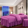 Conjuntos de cama moda luxo lindo salão de beleza massagem spa uso veludo coral capa de edredom saia colcha engrossar lençol