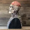 Party Masks Halloween 3D Horror Reality Full Head Skull Scary Cosplay Latex Movable Jaw Helmet Skeleton Decoration 220922