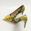 Dress Shoes WENZHAN Selling High Heel Snake Printed Leather 12cm Women Pumps With Matching Clutch Bags Sets 36-42 811-4