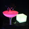 16 färger som byter belysning LED -stångmöbler Illuminous Glowing Coffee Bar Table för inomhus D66XH58CM