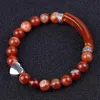 Strand Natursten Bro Armband Pärlgrön Aventurin Agat Rose Quartz Tiger Eye Hjärta Charm Armband Dammodesmycken