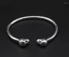 Bangle 27.5G Solid Sterling Silver 925 Skull Men Top Fashion Punk Style Rock Star Mens smycken gåvor