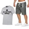 Herrspår på varumärke varumärke Tracksuit Set Men t short shorts set sommar sportkläder byxor t-shirt kostym streetwear haruku tee tops tshirt