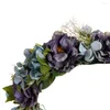 Dekorativa blommor huvudband h￥r girland blommig huvudbonad rose krona blommor halo bohemiskt parti br￶llop
